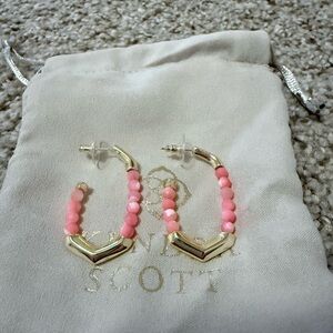 Kendra Scott Gold and Pink Beaded Earrings